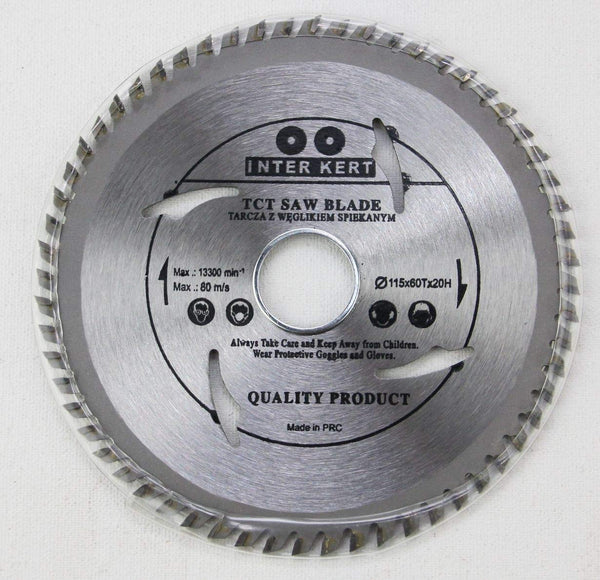 115x22.23 mm saw blade, circular saw blade for wood with 60 tilted TCT teeth 