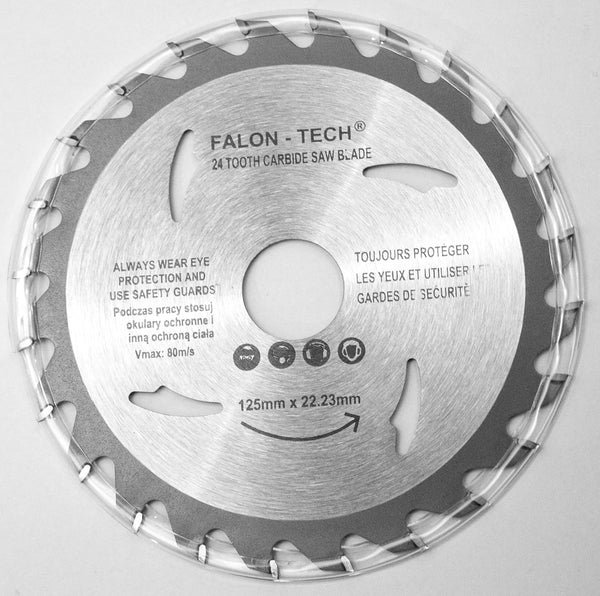 125x22.23 mm saw blade, circular saw blade for wood with 24 tilted TCT teeth 