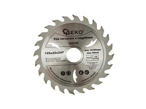 125x22 mm saw blade, circular saw blade for wood with 24 tilted TCT teeth 