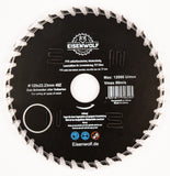 125x22.23 mm saw blade, circular saw blade for wood with 40 tilted TCT teeth, PTFE non-stick coating and laser cuts for noise reduction 