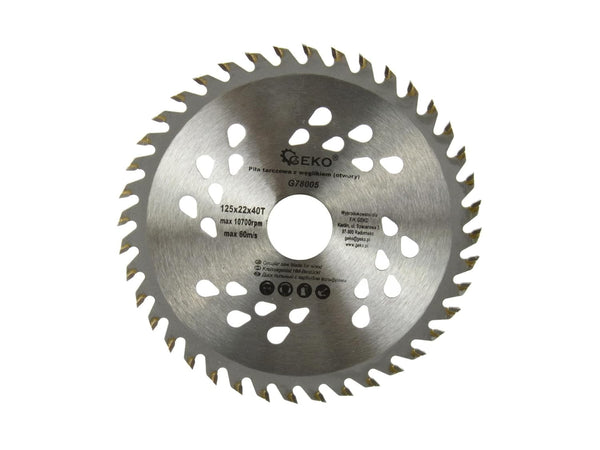 125x22.23 mm saw blade, circular saw blade for wood with 40 tilted TCT teeth 