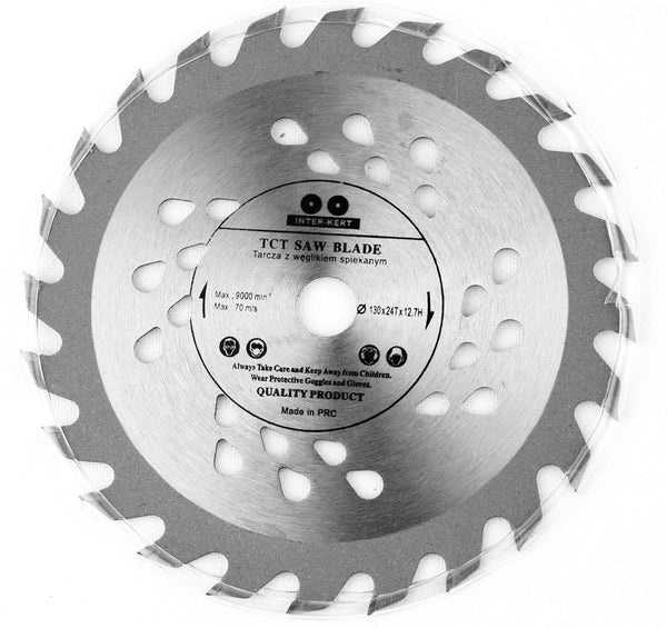 130x12,7 mm Sägeblatt, Kreissägeblatt für Holz mit 24 gekippten TCT-Zähnen