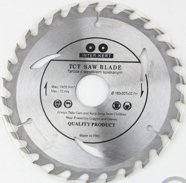 180x32 mm saw blade, circular saw blade for wood with 30 tilted TCT teeth 