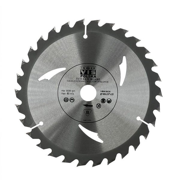185x20 mm saw blade, circular saw blade for wood with 30 tilted TCT teeth 