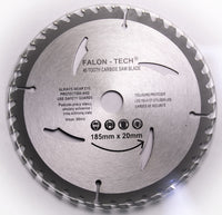 185x20 mm saw blade, circular saw blade for wood with 40 tilted TCT teeth 