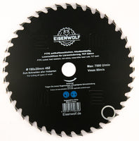 190x20 mm saw blade, circular saw blade for wood with 40 tilted TCT teeth, PTFE non-stick coating and laser cuts for noise reduction 