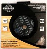 200x20 mm Sägeblatt, Kreissägeblatt für Holz mit 40 gekippten TCT-Zähnen, PTFE Antihaftbeschichtung und Laser-Cuts für Lärmminderung