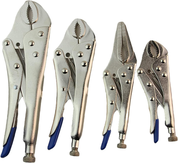 Set of 4 125 - 250 mm grip pliers, clamping pliers in the bag 