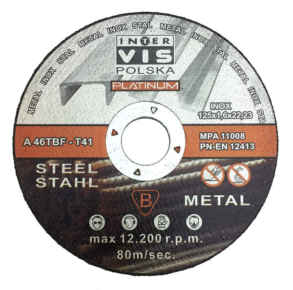 100 pcs set 125 x 1.6 mm cutting disc Inter Vis Platinum Metal 