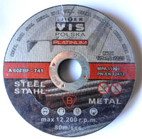 100 pcs set 125x22.23x1.0 mm cutting discs for INOX, steel and metal A60TBF 