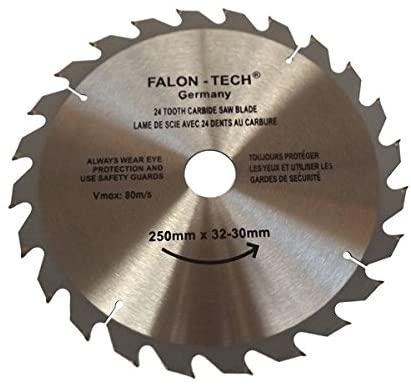 250x32 mm saw blade, circular saw blade for wood with 24 tilted TCT teeth 