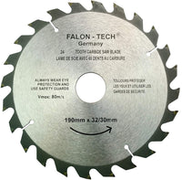 190x32 mm saw blade, circular saw blade for wood with 24 tilted TCT teeth 