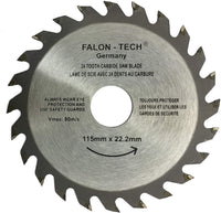 115x22.2 mm saw blade, circular saw blade for wood with 24 tilted TCT teeth 