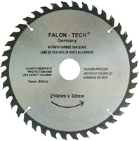 210x32 mm saw blade, circular saw blade for wood with 40 tilted TCT teeth 