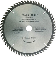 200x20 mm saw blade, circular saw blade for wood with 60 tilted TCT teeth 