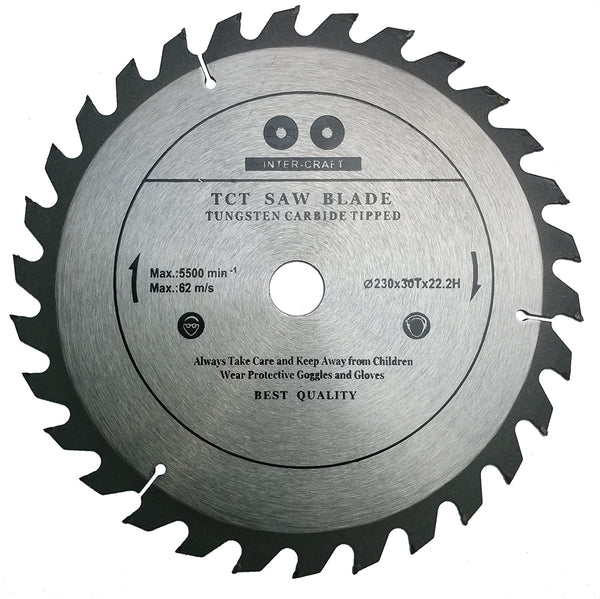 Lame de scie 230x22,2 mm, lame de scie circulaire pour bois avec 30 dents TCT inclinées 